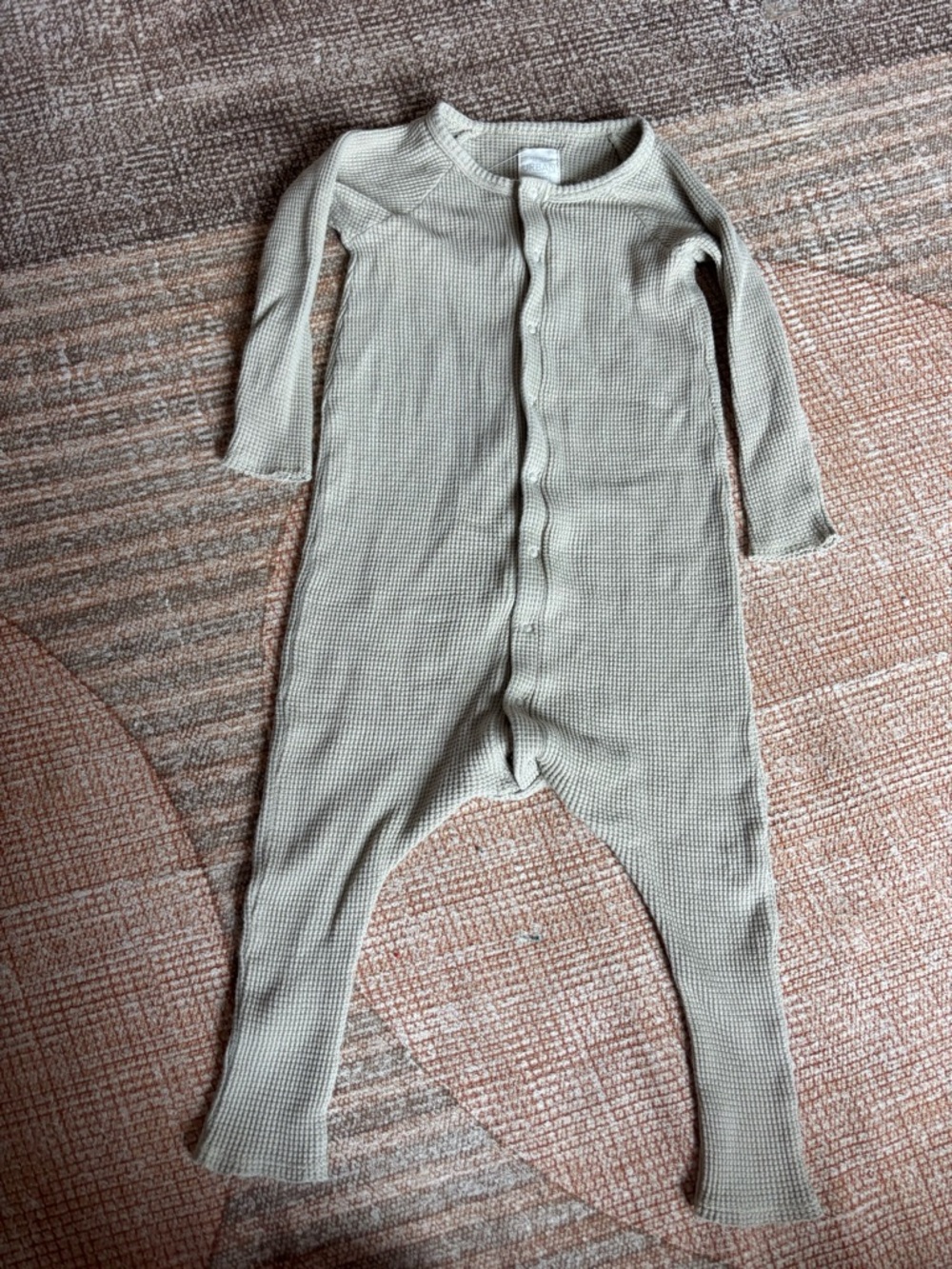 Little Urban Apparel Neutral Waffle Knit Kids One-Piece Romper in Taupe